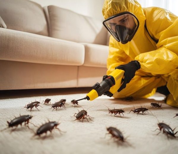 Pest control action in home environment exterminator removing cockroaches from living room _ Premium AI-generated image Pest control action in home environment exterminator removing cockroaches from living room _ Premium AI-generated image